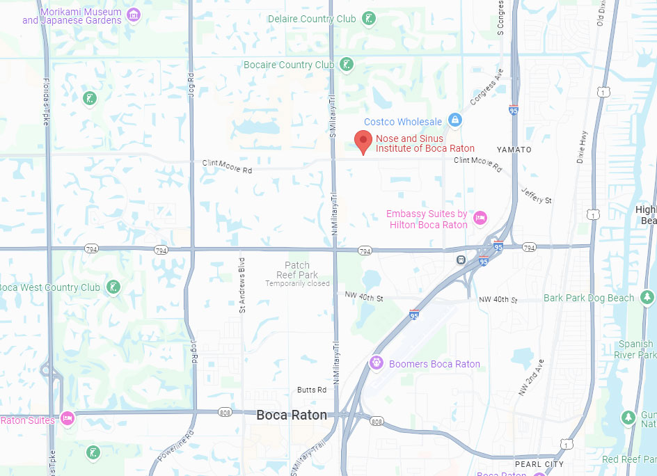 Location Map: Nose & Sinus Institute of Boca Raton